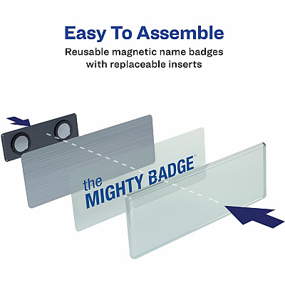 The Mighty Badge The Mighty Badge Printable Insert Sheets, 100 Clear Inserts, Laser (AVE71210)