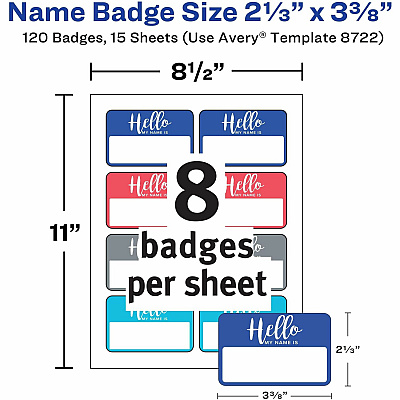 Avery Self-Adhesive Name Tags (AVE08722)