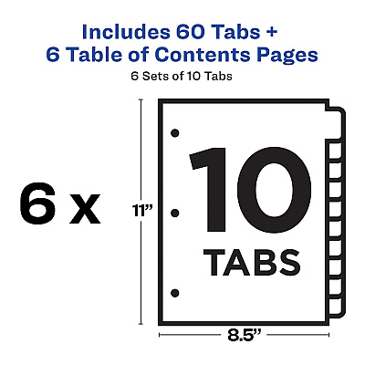 Avery Ready Index 10-tab Custom TOC Dividers (AVE11823)