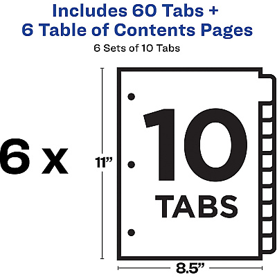 Avery Ready Index 10-tab Custom TOC Dividers (AVE11823)