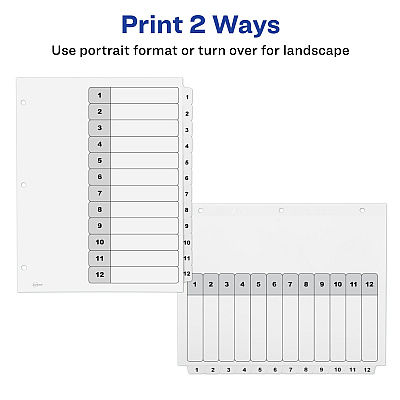 Avery Ready Index 12-tab Custom TOC Dividers (AVE11824)