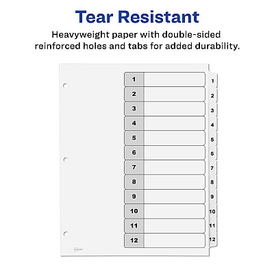 Avery Ready Index 12-tab Custom TOC Dividers (AVE11824)