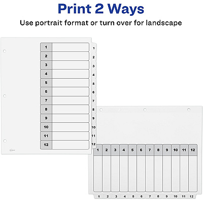 Avery Ready Index 12-tab Custom TOC Dividers (AVE11824)