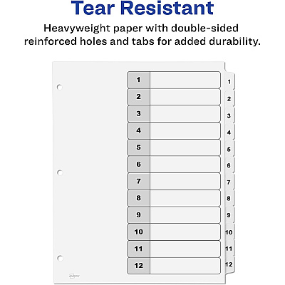 Avery Ready Index 12-tab Custom TOC Dividers (AVE11824)
