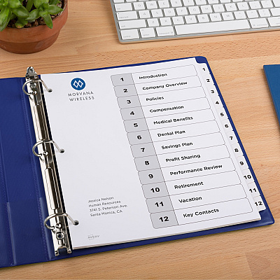 Avery Ready Index 12-tab Custom TOC Dividers (AVE11824)