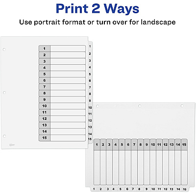 Avery 15-tab Custom Table of Contents Dividers (AVE11825)
