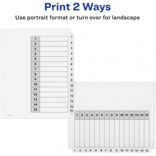 Avery 15-tab Custom Table of Contents Dividers (11825)