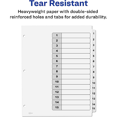Avery 15-tab Custom Table of Contents Dividers (AVE11825)