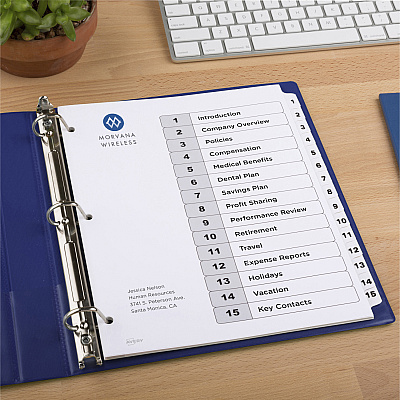 Avery 15-tab Custom Table of Contents Dividers (AVE11825)