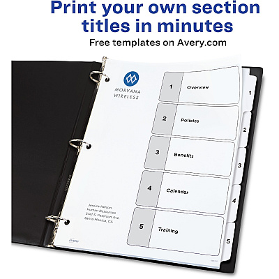 Avery Classification Folder 5-tab TOC Dividers (AVE11821)