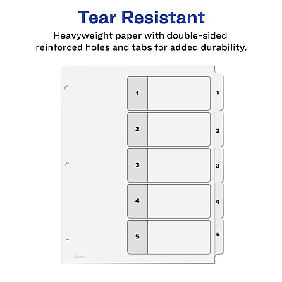Avery Classification Folder 5-tab TOC Dividers (AVE11821)