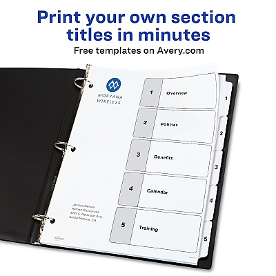 Avery Classification Folder 5-tab TOC Dividers (AVE11821)