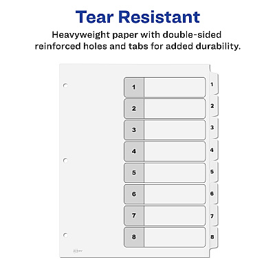 Avery 8-tab Custom Table of Contents Dividers (AVE11822)