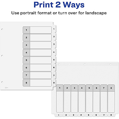 Avery 8-tab Custom Table of Contents Dividers (AVE11822)