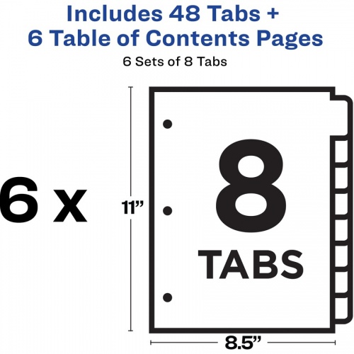Avery 8-tab Custom Table of Contents Dividers (11822)