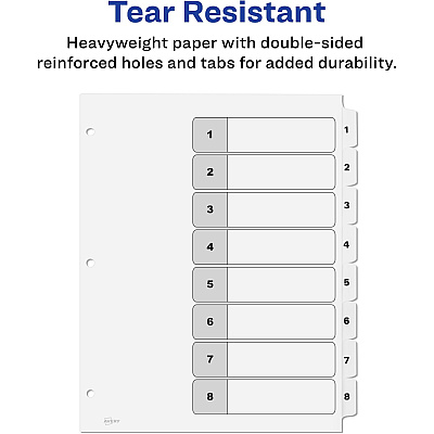 Avery 8-tab Custom Table of Contents Dividers (AVE11822)