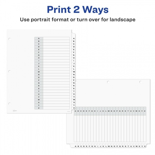 Avery A-Z Black & White Table of Contents Dividers (11828)