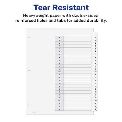 Avery A-Z Black & White Table of Contents Dividers (AVE11828)