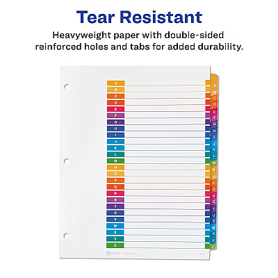 Avery A-Z Customizable Multicolor TOC Dividers (AVE11832)