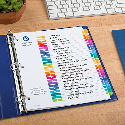 Avery A-Z Customizable Multicolor TOC Dividers (AVE11832)