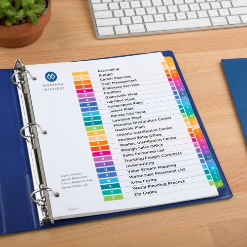 Avery A-Z Customizable Multicolor TOC Dividers (11832)