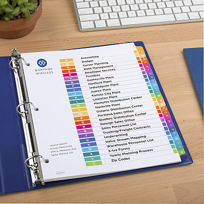 Avery A-Z Customizable Multicolor TOC Dividers (AVE11832)