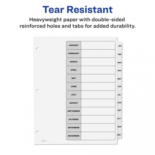 Avery Monthly Tab Table of Contents Dividers (11826)