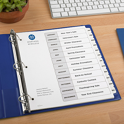 Avery Monthly Tab Table of Contents Dividers (AVE11826)