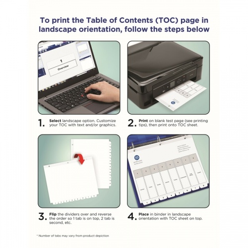 Avery Monthly Tab Table of Contents Dividers (11826)