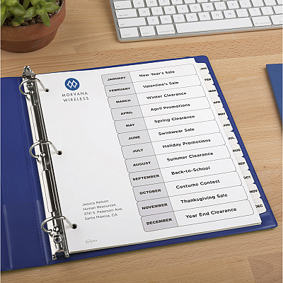 Avery Monthly Tab Table of Contents Dividers (AVE11826)