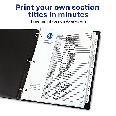 Avery 1-31 Custom Table of Contents Dividers (AVE11827)
