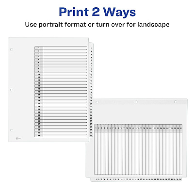 Avery 1-31 Custom Table of Contents Dividers (AVE11827)