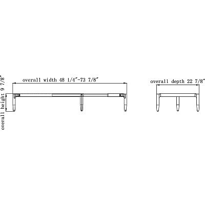 Lorell Contemporary ReceptionCollection Adjustable Metal Base (LLR86933)