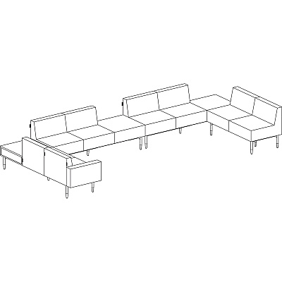 Lorell Contemporary Reception Collection Single Seat Sofa (LLR86929)