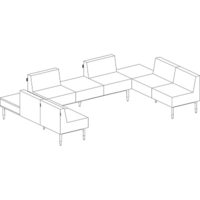 Lorell Contemporary Reception Collection Single Seat Sofa (LLR86929)