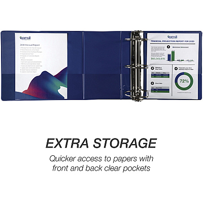 Samsill Nonstick 6" Locking D-Ring View Binder (SAM16422)