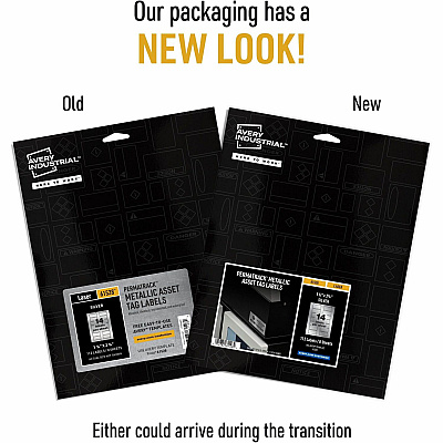 Avery PermaTrack Metallic Asset Tag Labels, 1-1/4" x 2-3/4" , 112 Asset Tags (AVE61528)