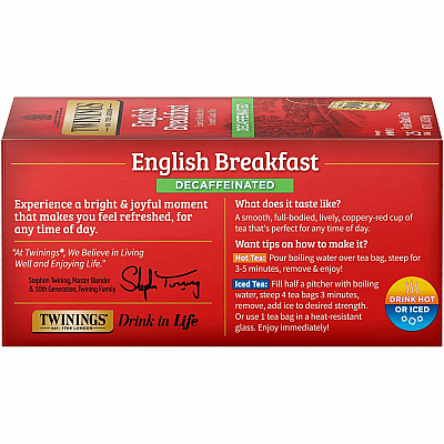 TWININGS Decaf English Breakfast Black Tea Bag (TWG09182)
