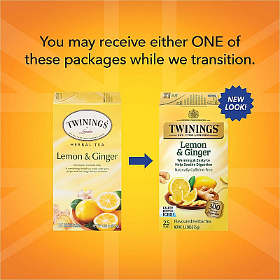TWININGS Lemon & Ginger Herbal Tea Bag (TWG09180)