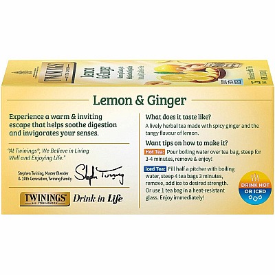 TWININGS Lemon & Ginger Herbal Tea Bag (TWG09180)