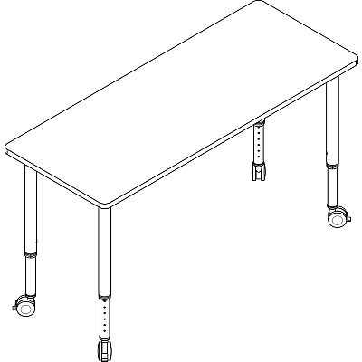 Lorell Attune Height-adjustable Multipurpose Rectangular Table (LLR69580)
