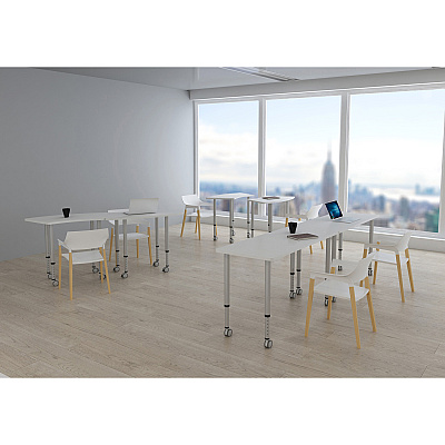 Lorell Height-adjustable Trapezoid Table (LLR69583)