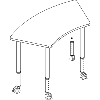 Lorell Height-adjustable Trapezoid Table (LLR69583)