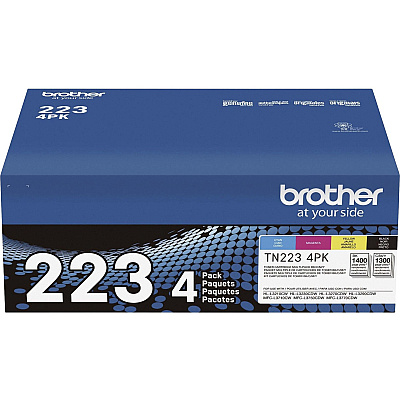 Brother TN223 Original Standard Yield Laser Toner Cartridge - Multi-pack - Black, Cyan, Magenta, Yellow - 4 / Box (TN2234PK)