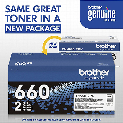Brother TN-660 Original High Yield Laser Toner Cartridge - Twin-pack - Black - 2 / Box (TN6602PK)