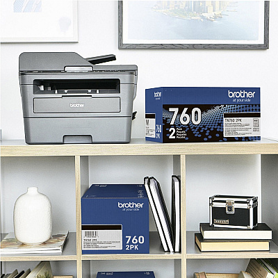 Brother TN760 Original High Yield Laser Toner Cartridge - Twin-pack - Black - 2 / Box (TN7602PK)