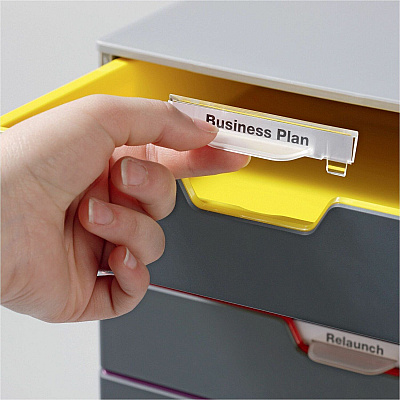 Durable VARICOLOR 3 Drawer Desktop Storage Box, Gray/Multicolor (760327)