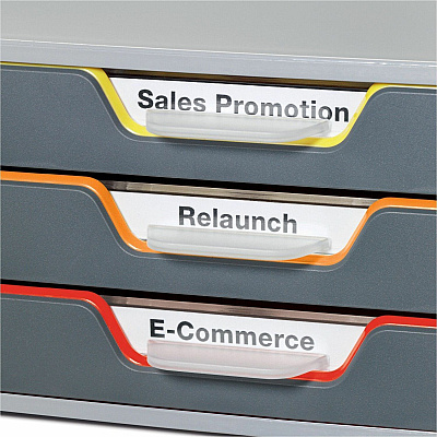 Durable VARICOLOR 3 Drawer Desktop Storage Box, Gray/Multicolor (760327)