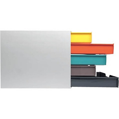 Durable VARICOLOR MIX 5 Drawer Desktop Storage Box, White/Multicolor (DBL762527)