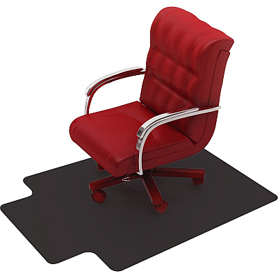 Floortex Advantagemat Black Vinyl Lipped Chair Mat for Hard Floor - 45" x 53" (FLRFC124553HLBV)